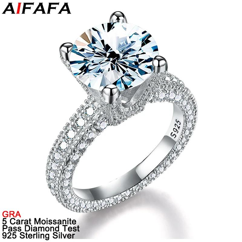 Diamond rings Real Moissanite 5 carat sterling silver s925 11 colors Moissanite with precious stone Wedding finger ring Refined jewelry GRA