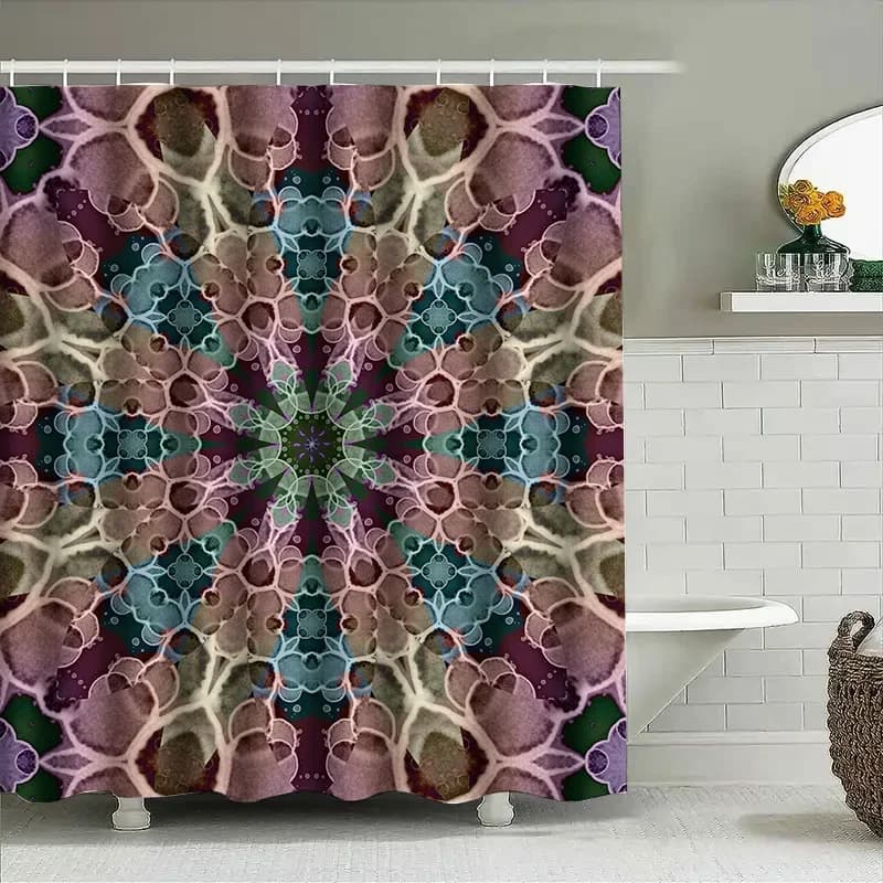 Tenda da doccia caleidoscopio Decorazione da bagno impermeabile per la decorazione domestica in bagni Cucine da giardino domestico