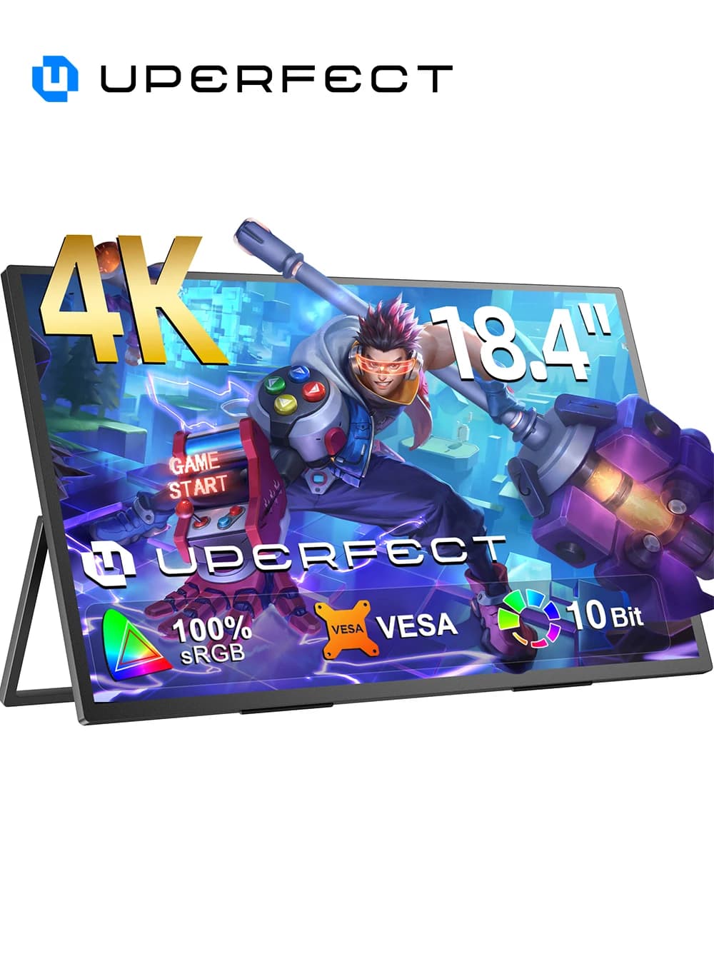 UPERFECT UXbox T118 4K 18 Inch Large Portable Gaming Monitor 3840*2160 100% sRGB IPS HDR HDMI Display for Laptop Computer Phone