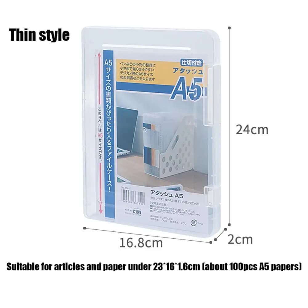 Portadocumenti Trasparente A4, Scatola Portatile e Resistente per Organizzare i Documenti A5, Scatola Semplice per Archiviazione File A4, Organizzazione Scrivania