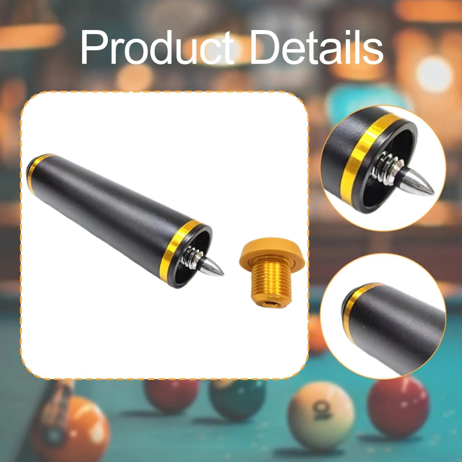 Professional Pool Cue Extension Shaft Adapter Durable Aluminum Lengthener Butt Connector for Billiard Accessories Use