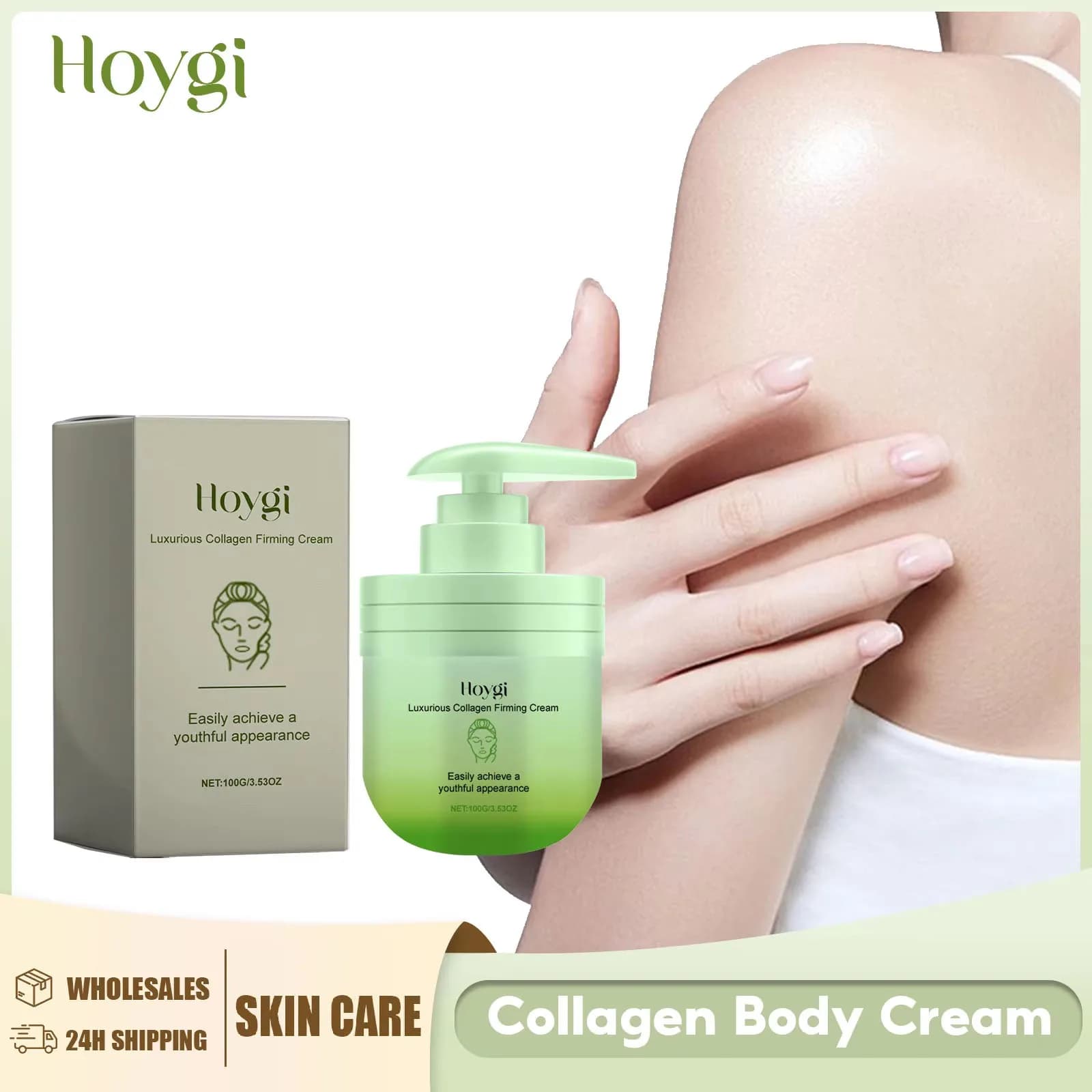 Crema per il corpo al collagene Rassodante Rimuovi le macchie scure antirughe Tonificante uniforme Sbiancamento Crema schiarente idratante per la pelle delle gambe