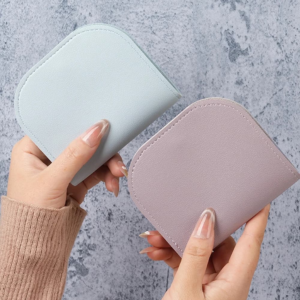 Portafogli in pelle PU, porta carte compatto multifunzionale, portafoglio corto da donna, fermasoldi ultrasottile per piccola borsa da giorno