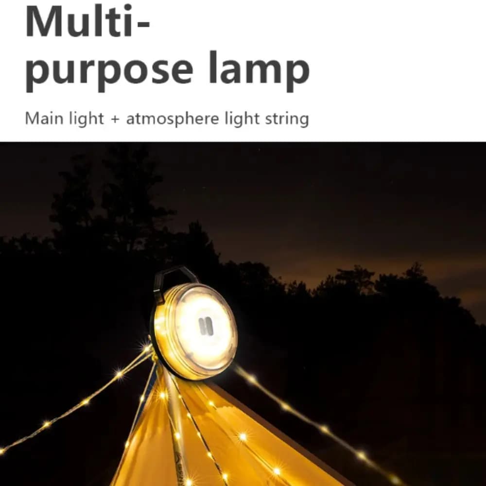 LED Light Tent Light Light String Light Strip Canopy Light Strip Storage System Hand Crank Power Ambient Light String