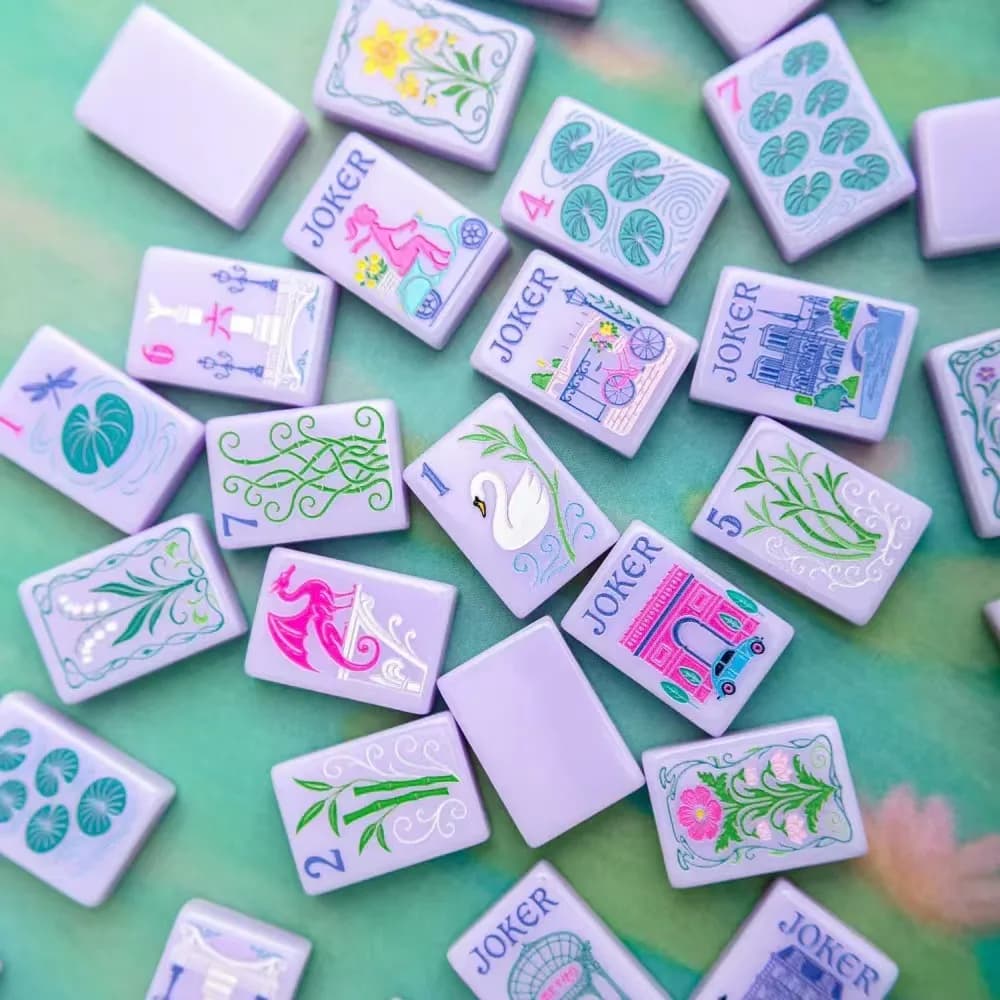 Hot Selling Purple Acrylic Mahjong Tiles 160PCS, Crystal Hand-Rolled Set for Home Use and Gifting