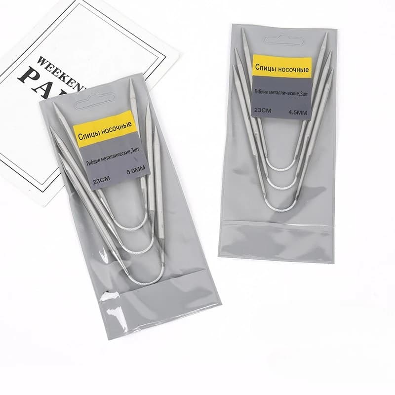 Set di 3 Ferri da Maglia Circolari per Fai da Te, Strumenti per Maglieria, Ferri Piccoli per Lavorare a Maglia, Accessori per Fai da Te