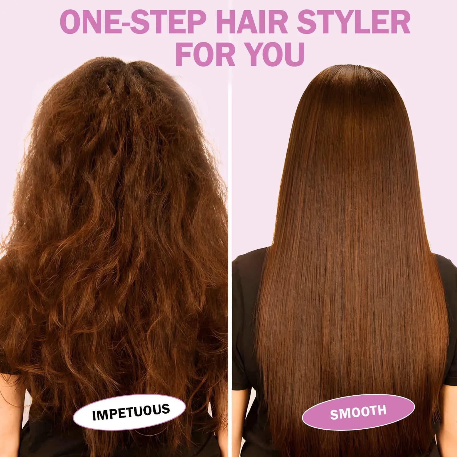 Black and Pink Red Ion Hair Straight Brush Anti-Danno from Heat Quick Heating 2 in 1