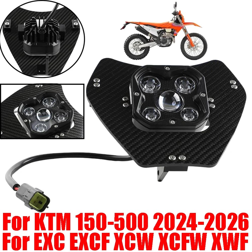 Motorcycle Accessories LED Lamp Adjustable Headlight for KTM 500 450 300 250 150 EXC-F XCW XCF-W XW-F 2024-2026