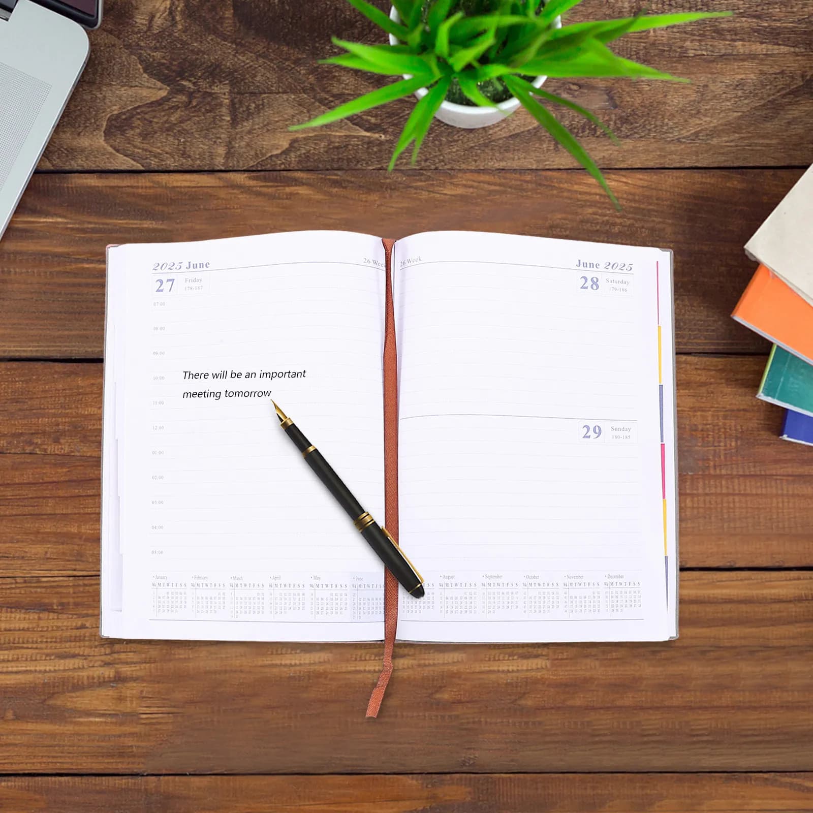 Set di 2 Agende Accademiche, Organizer Domestico Portatile, Pianificatore Giornaliero Multifunzione, Agenda Mensile 2025, Quaderno per Appunti