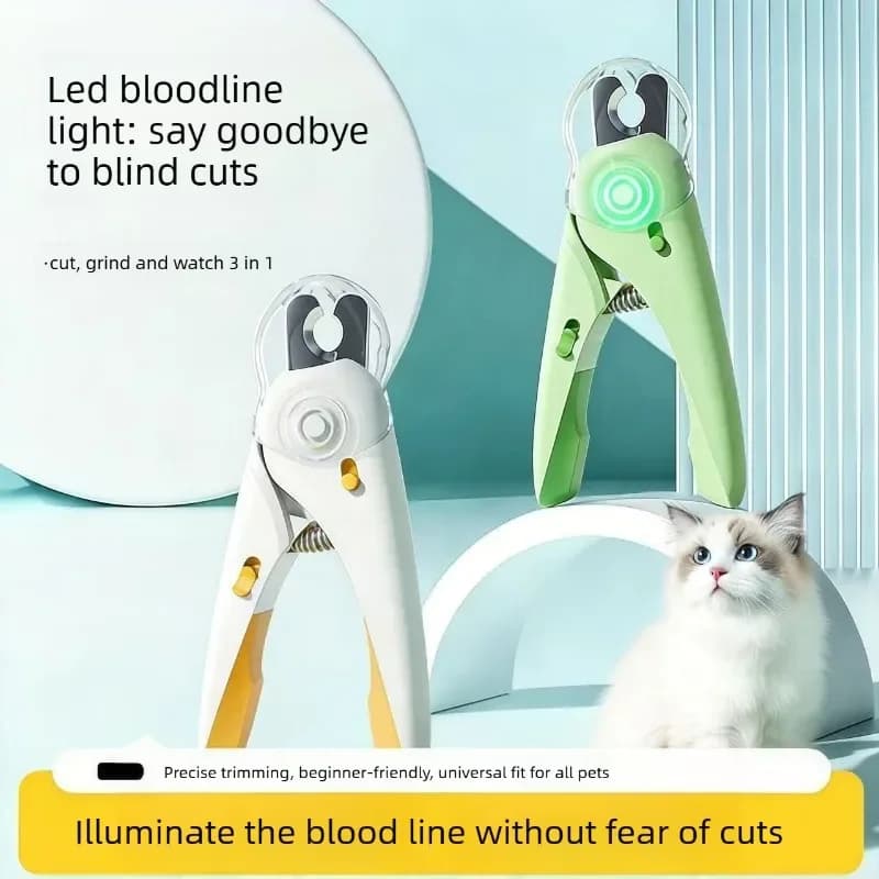 Pet Nail Clipper Cat Nail Trimmer Dog Nail Scissors LED Nail Clipper Anti Splash Dog Cat Blood Line Quick Safe Pet Grooming Tool