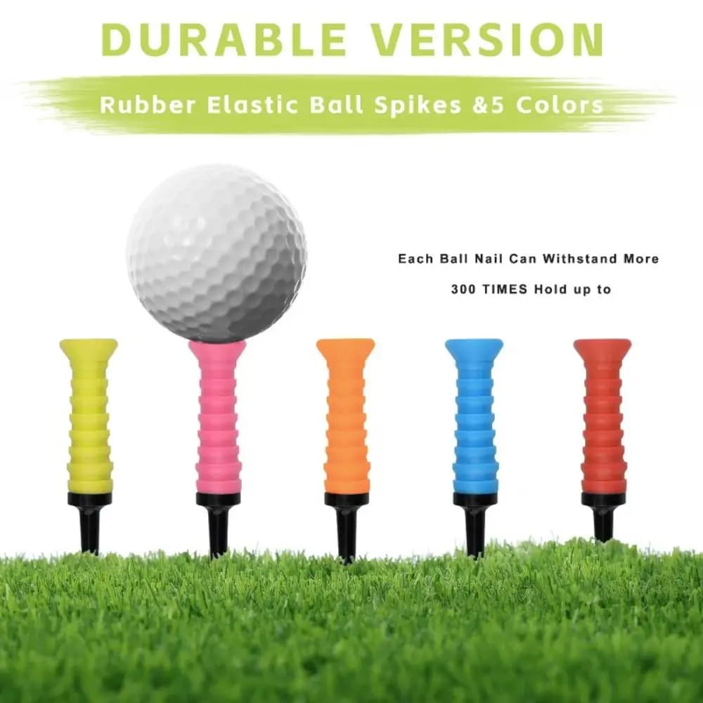 5 tee da golf in gomma elastica premium 360 ° Supporto Flessibile per Tee da Golf da 83mm, Accessorio Durevole a Basso Attrito per la Pratica del Golf