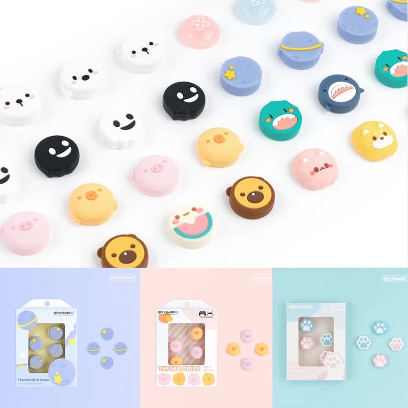 Cute Thumb Stick Grip Cap Joystick Cover For Sony PS5 PS4 PS3 Xbox One/360 Slim Series X/S Switch Pro Controller Thumbstick Case