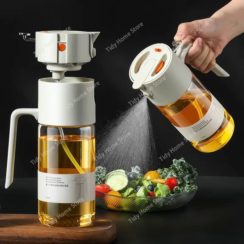Flacone spray, flacone spray atomizzatore, flacone olio friggitrice ad aria, cucina e uso domestico a doppio scopo, spray in vetro