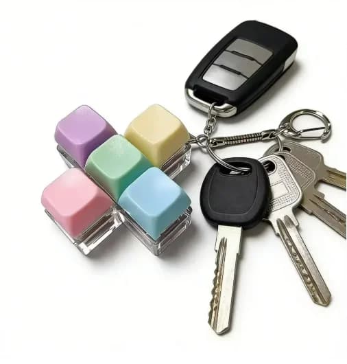 Silent Press Mechanical Keyboard Fidget Clicker Keychain Pass Boring Time Gift for Library Study Hall Quiet Break Desk Toy