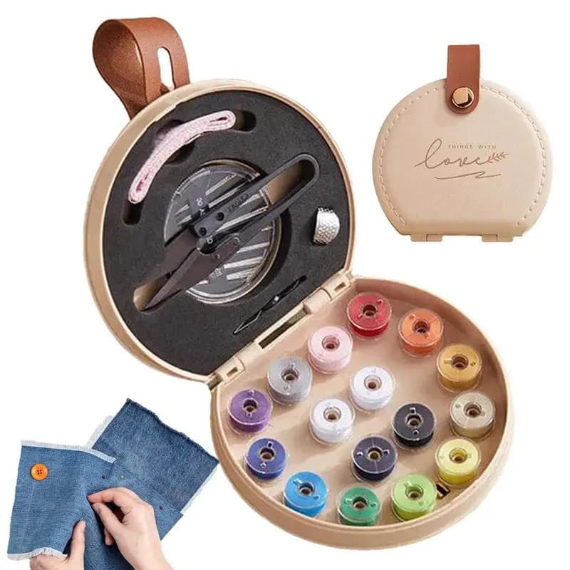 Kit per cucire bottoni Kit di riparazione per cucire Kit di strumenti per cucire portatili Kit per cucire Scatola Kit di riparazione per cucito adatto ai principianti con fili