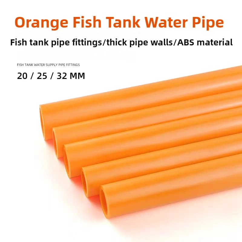 Orange PVC aquarium water pipe Length 50 cm OD 20/25/32 mm Garden irrigation adapter for aquarium water pipes PVC