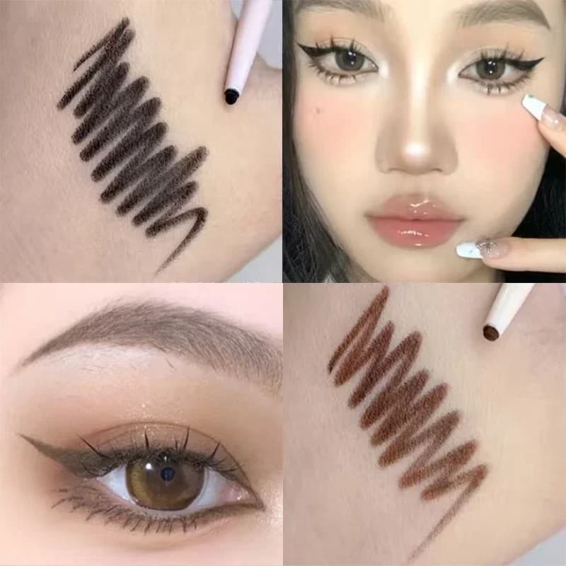 Penna gel per eyeliner impermeabile Rosso opaco Marrone sdraiato Penna baco da seta Durata Asciugatura rapida Liscio Non fiorito Occhi Trucco Strumenti di bellezza