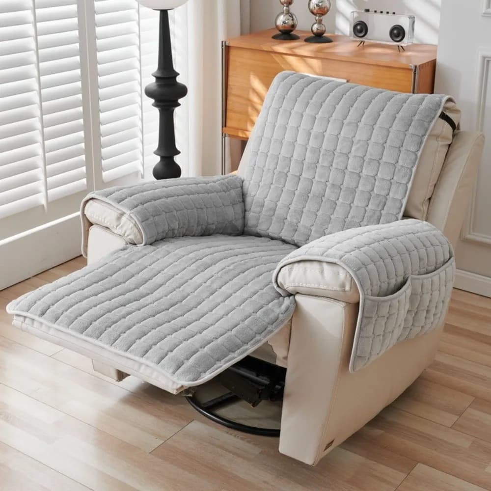 Elastic Cover for 1 Seat Removable Armchair, Anti-slip with Pockets on the Armrests, Sofa Carpet Resistant to Usura, Covers Hot Chair for Domestic Animals