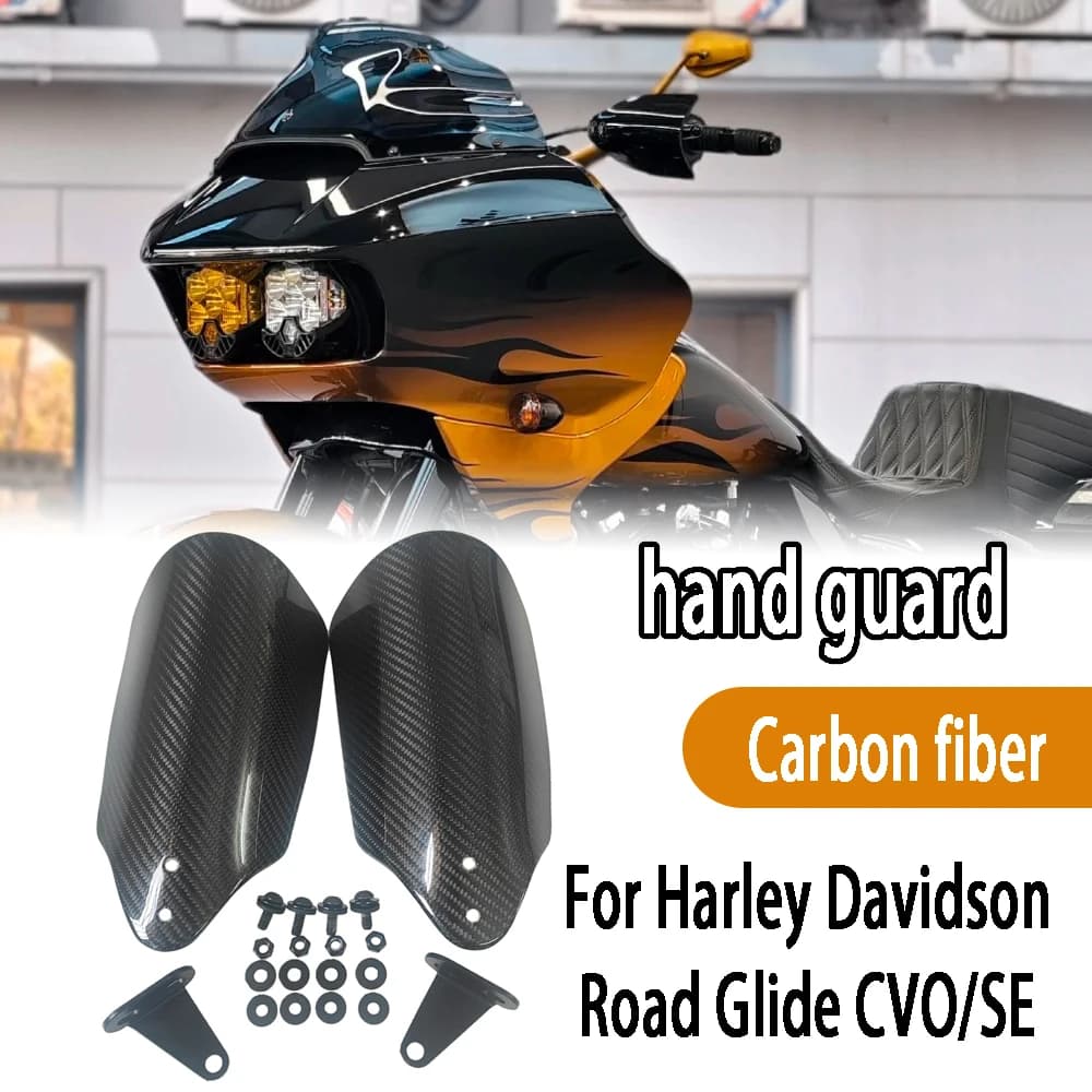 Per Harley Davidson Road Glide CVO/SE Protezione freno parabrezza a mano in fibra di carbonio, accessori moto protezione le mani