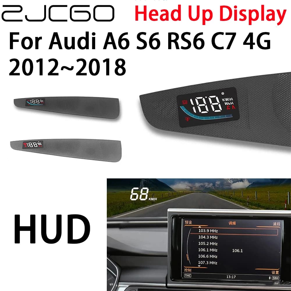 ZJCGO Car HUD Head Up Display tachimetro proiettore allarme accessori elettronici per Audi A6 S6 RS6 C7 4G 2012 ~ 2018