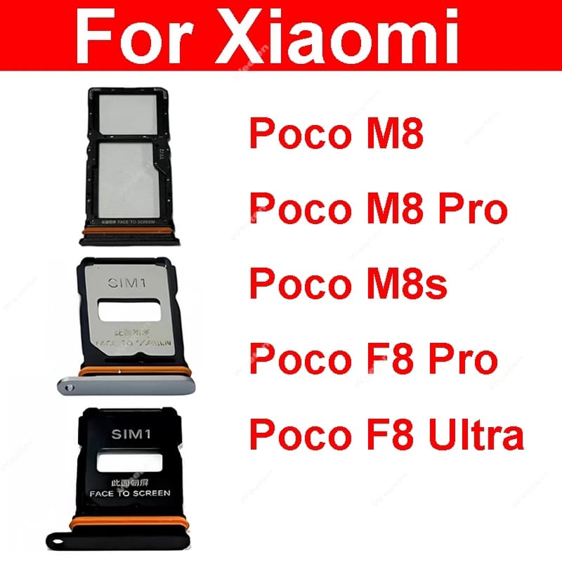 SIM Card Slot Tray Holder Adapter For Xiaomi Poco M8 M8 Pro M8s F8 F8 Pro F8 Ultra SIM Card Tray Reader Holder Slot Connector