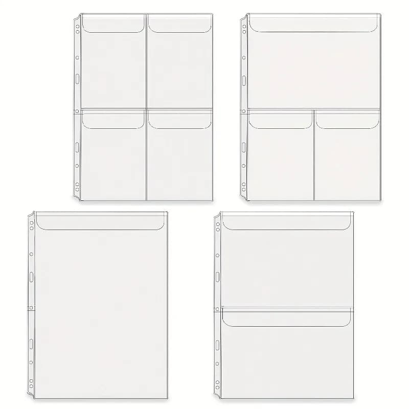 10 tasche per cartelle A4, buste per contanti senza cerniera, buste per cartelle 1/2/3/4 scomparti, borse per cartelle con patta, file con inserto a fogli mobili