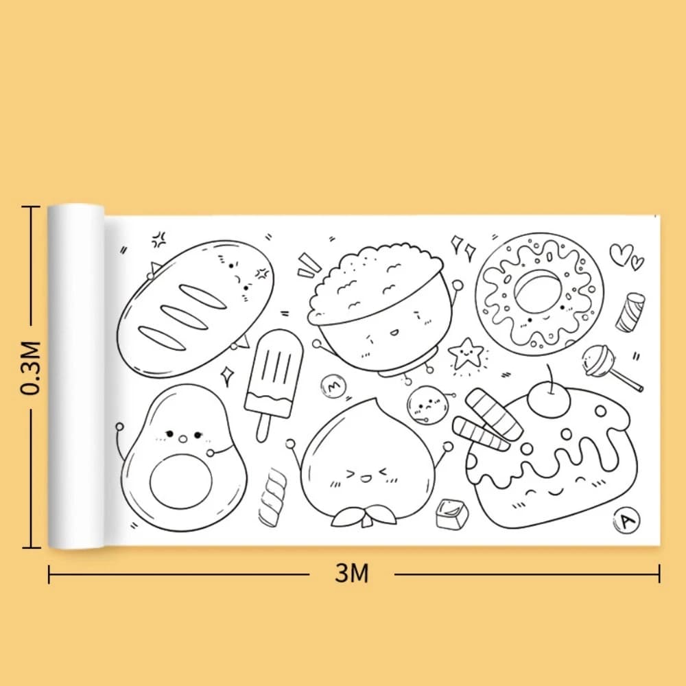 Educational 3m Painting Graffiti Scroll Color Filling DIY Coloring Paper Paper-cut Art Home Craft Painting Sketch Book