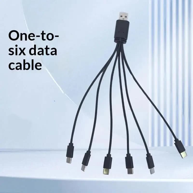 Anti-Tangle USB to Type C Splitter Adapter 2-10 Port Fast Charging Cable USB C Hub for Home Car Travel Daily Use
