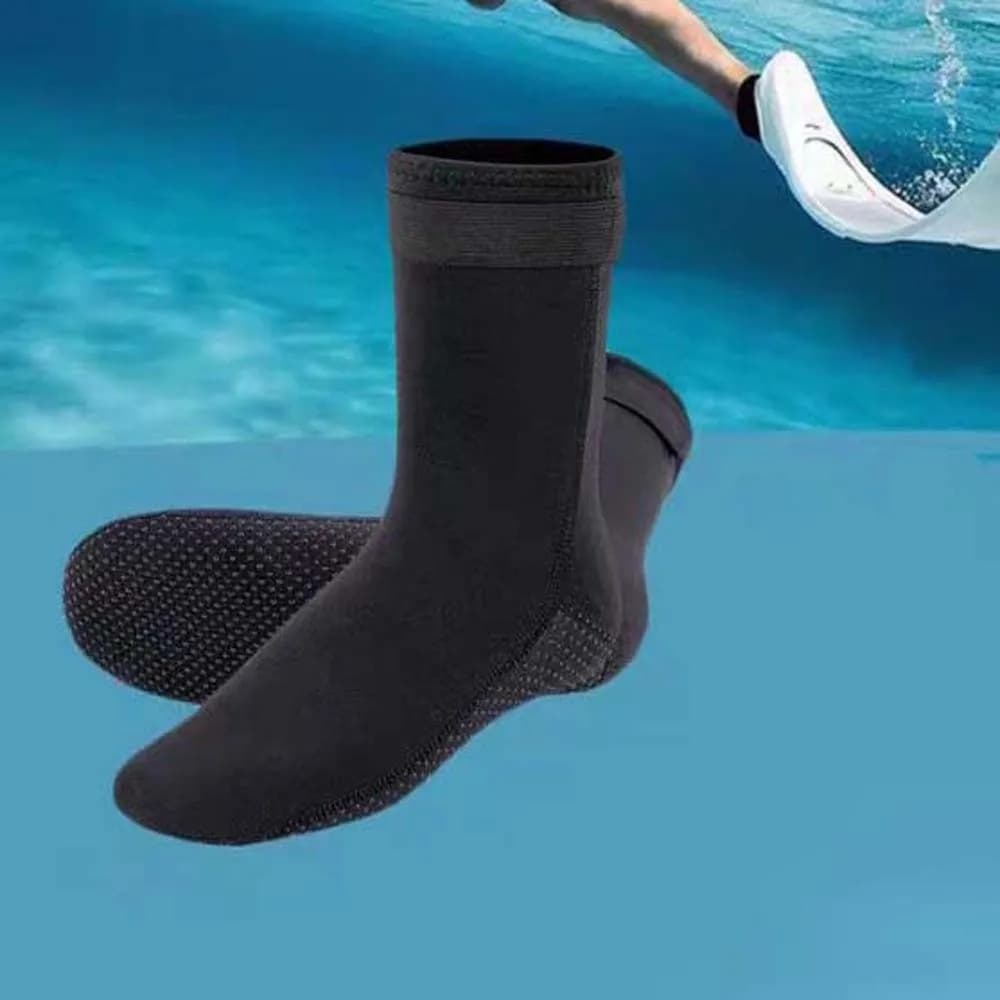 1 paio di sport acquatici 3MM calzini da immersione neri tubo lungo antiscivolo stivali da surf per immersioni 38-46 scarpe da muta per adulti esercizi yoga