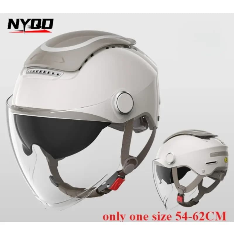 BIBEE Electric Bike Helmet Breathable Summer Helmet for Electric Motorcycle Open Helmet Man Woman Double Lens Jet Scooter Means Helmets