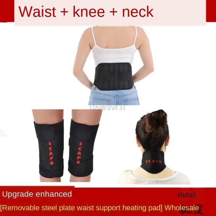 3 pz/set autoriscaldante tormalina cintura al ginocchio collo terapia magnetica cintura per la schiena supporto vita tutore massaggiatore prodotti tormalina