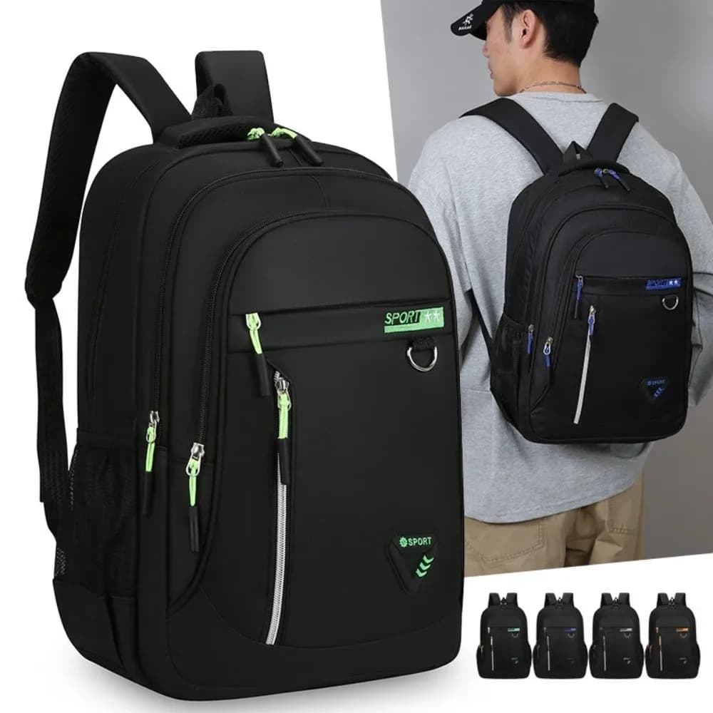 Unisex Student Backpack Multi Pockets Multi-Layered Business Backpack Nylon Material Various Compartments Travel Backpack