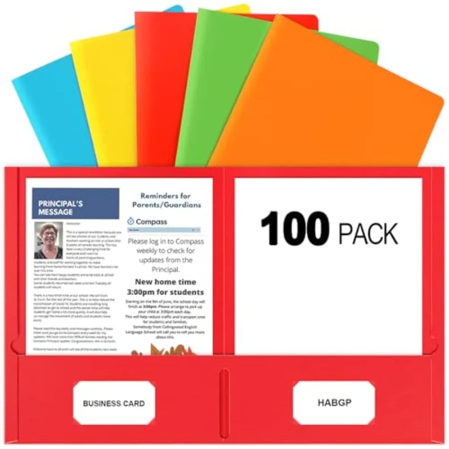 Cartelle a Due Tasche per Documenti Formato Lettera, Cartelle Colorate con Tasche per Scuola, Ufficio, Casa e Azienda