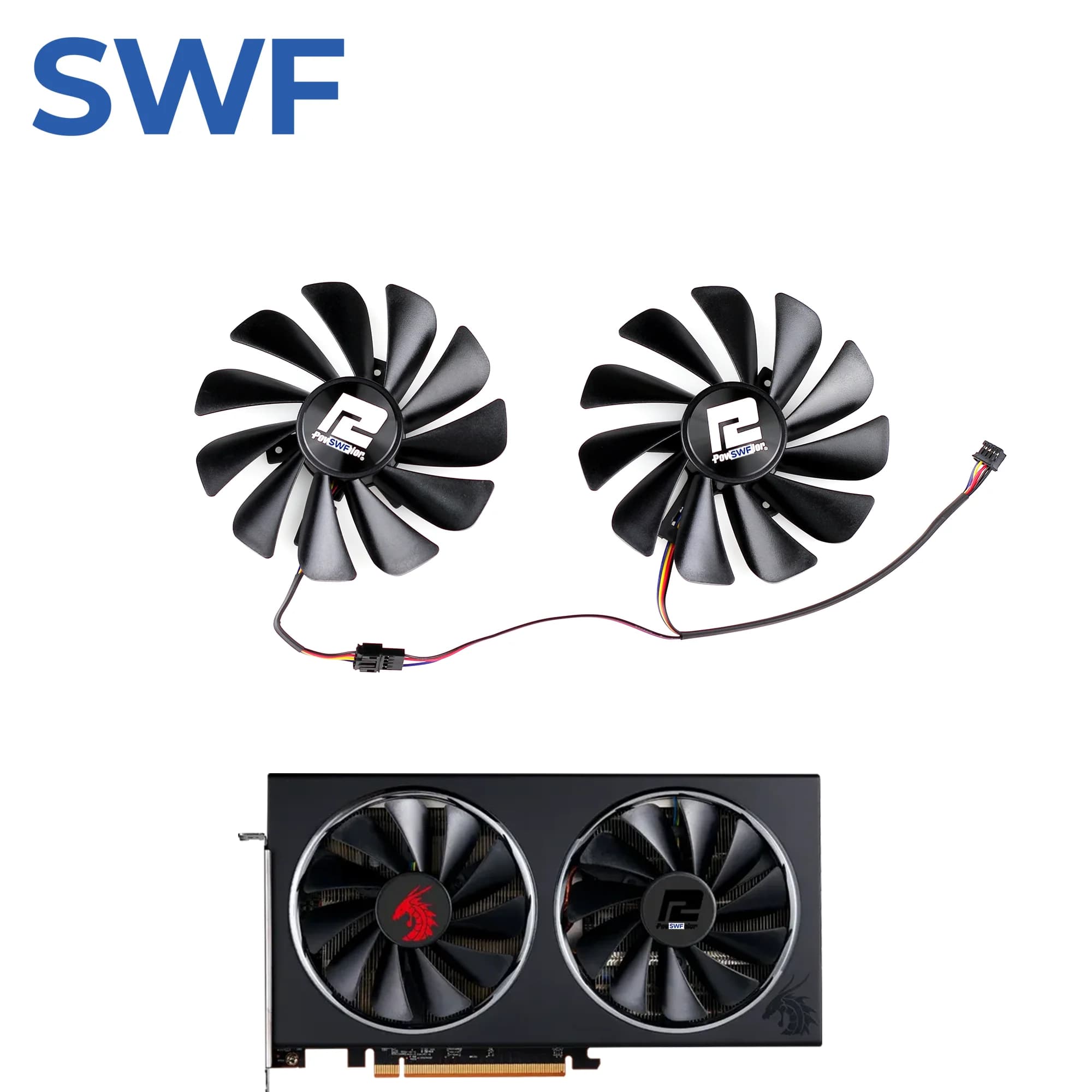 Ventola di raffreddamento CF1010U12S da 95 mm per ventola di raffreddamento della scheda video PowerColor Red Dragon Radeon RX 5600XT 5700 5700XT