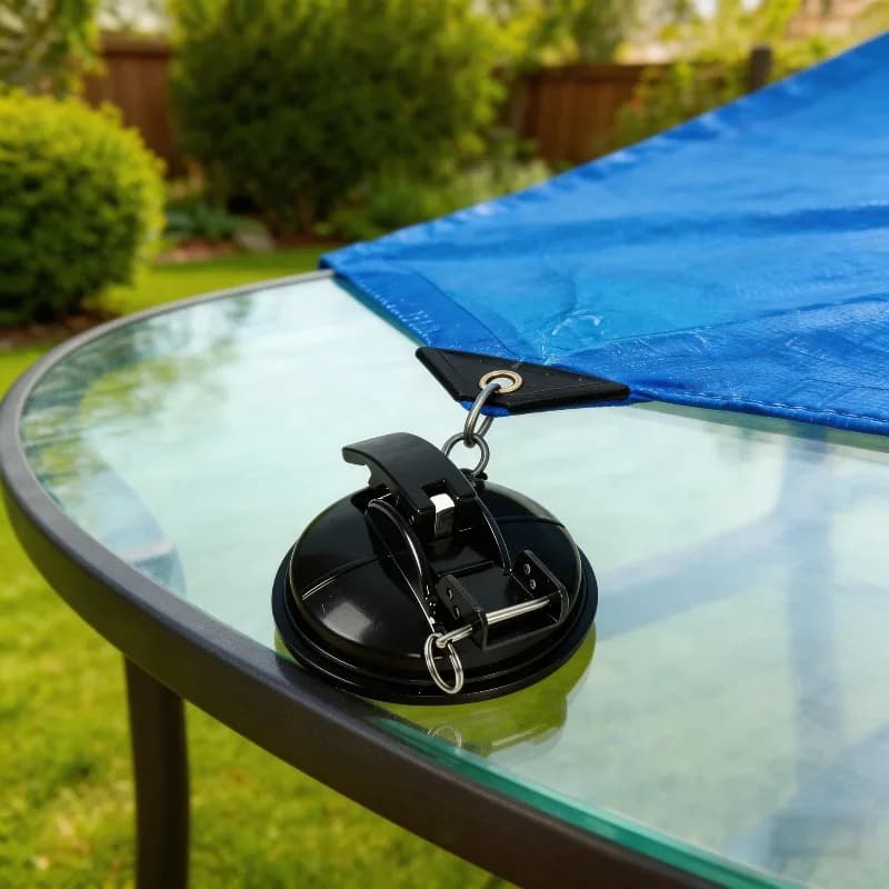 Gancio a ventosa per tendalino RV, supporto per tenda parasole da viaggio all'aperto, blocco per tendalino 1/2 pz nero, accessori da campeggio RV, gancio a ventosa