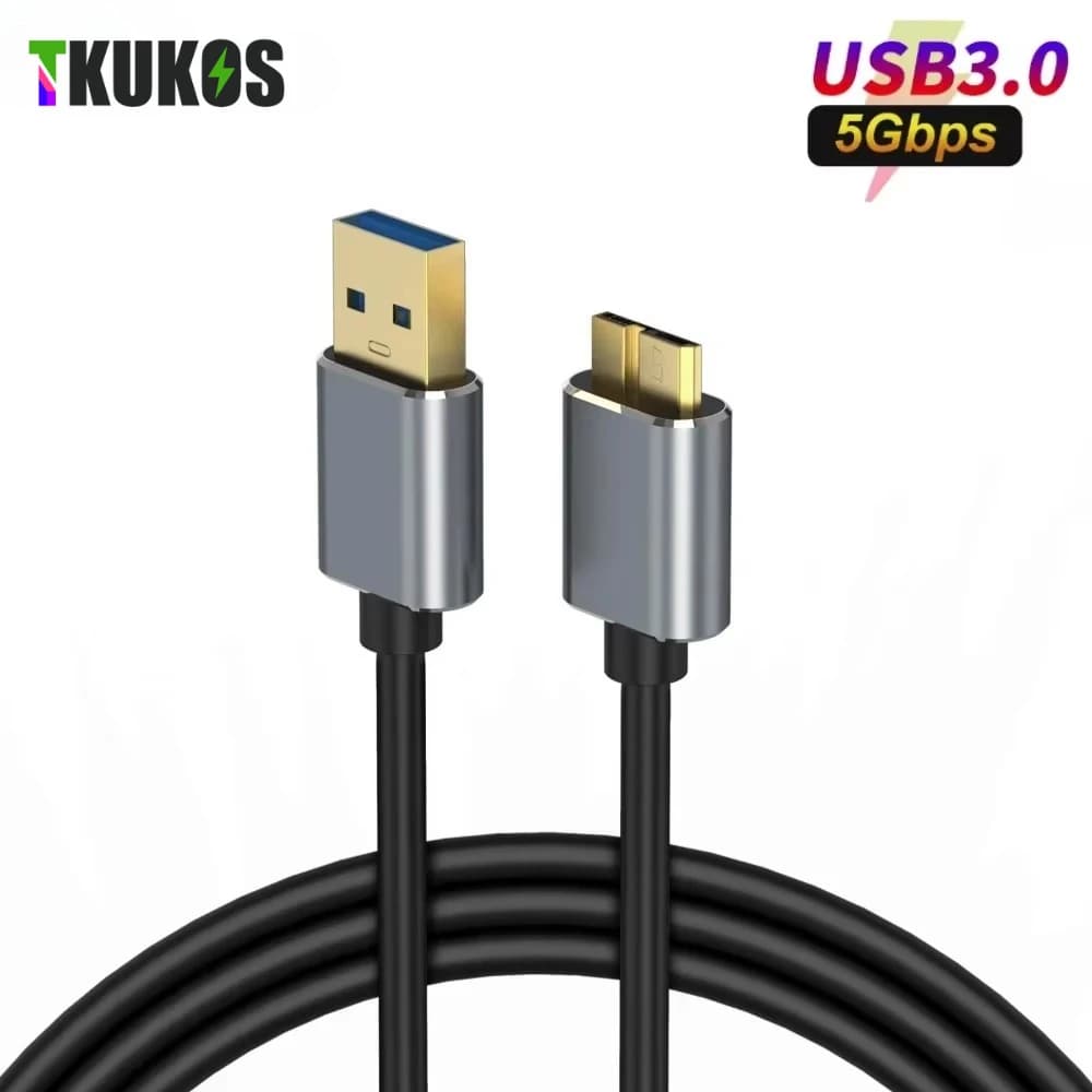 Cavo Adattatore USB 3.0 Tipo A a USB 3.0 Micro B Maschio, Cavo di Sincronizzazione Dati per Disco Rigido Esterno HDD, Cavo Super Veloce 5Gbps