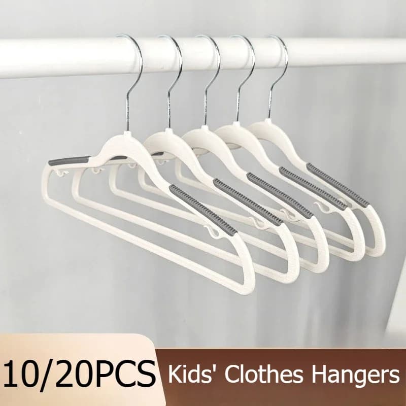 10/20 Pack Children's Clothes Hangers Non-Slip Durable Plastic Hanger with Swivel Hook for Skirts Space-Saving Closet Organizers