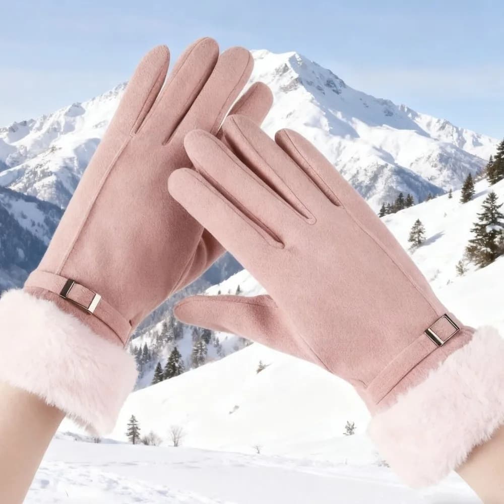 Fashion Warm Winter Women Gloves Cold-proof Touch-screen Riding Protective Mittens Windproof Soft Driving Gloves Daily Use