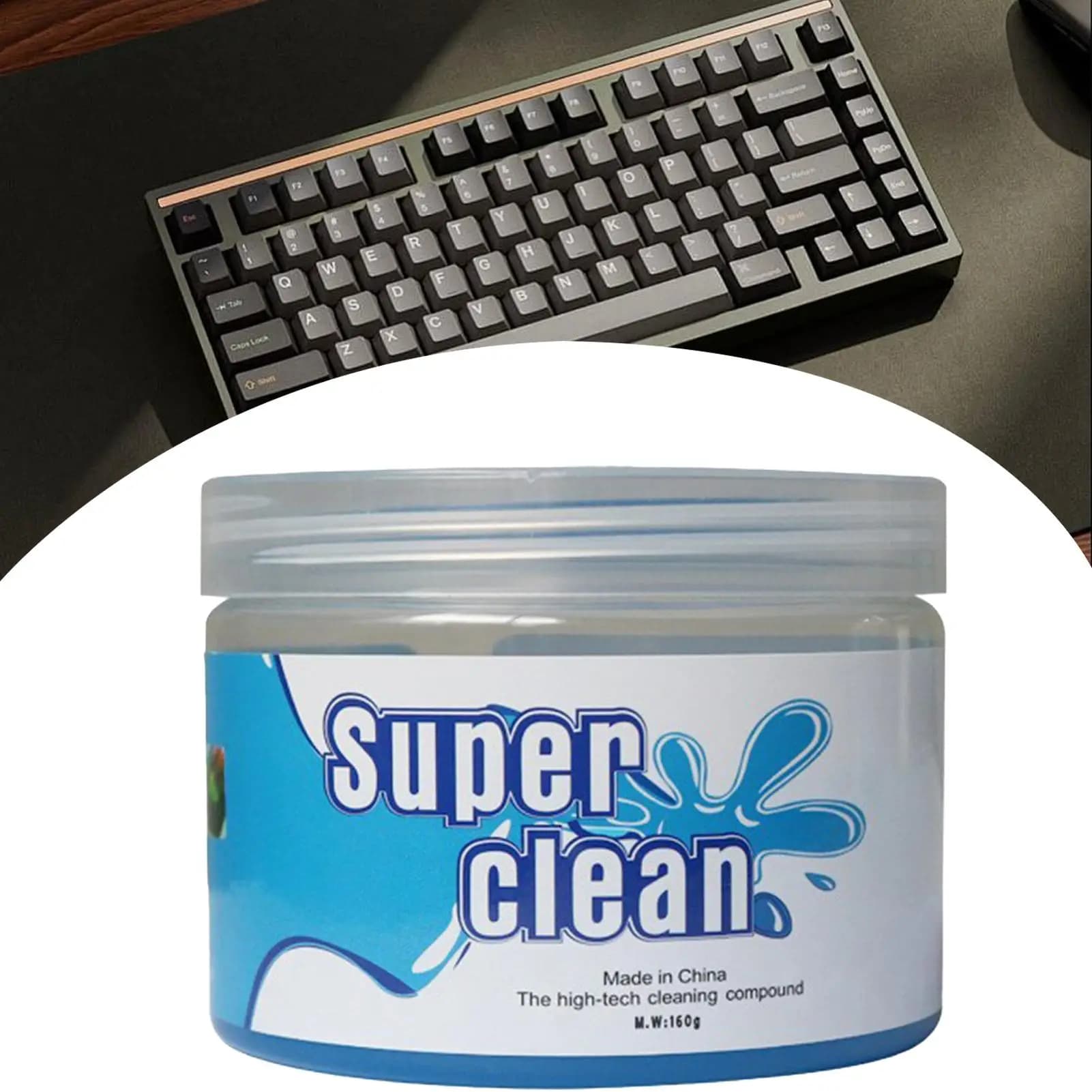 Super Dust Clean Clay, Gel detergente per tastiera e auto, 160g, Kit di pasta modellabile per la pulizia di laptop e componenti auto
