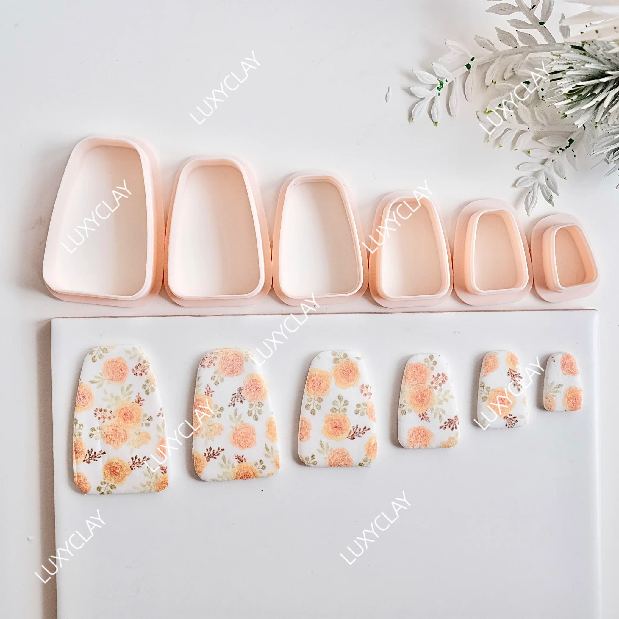 6pcs Different Size Arc Edge Trapezoid Polymer Clay Earring Cutters, Geometric Ladder Shape Clay Cutter Molds for Jewelry Making