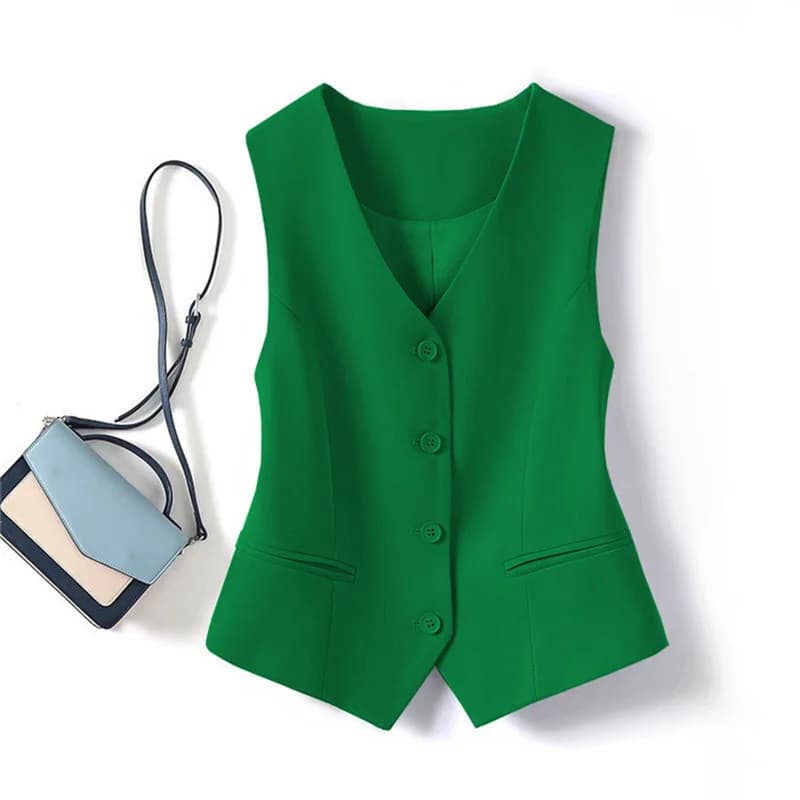 Gilet moda coreana primavera estate 2025 nuove donne moda corta scollo a V senza maniche giacca sportiva casual gilet cappotti top femminili
