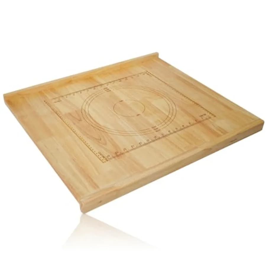 Tagliere per Pasta e Pasticceria Reversibile 24" x 20" con Bordo, Tagliere per Pane, Tagliere da Cucina, Tagliere per Torte con Scala Incisa