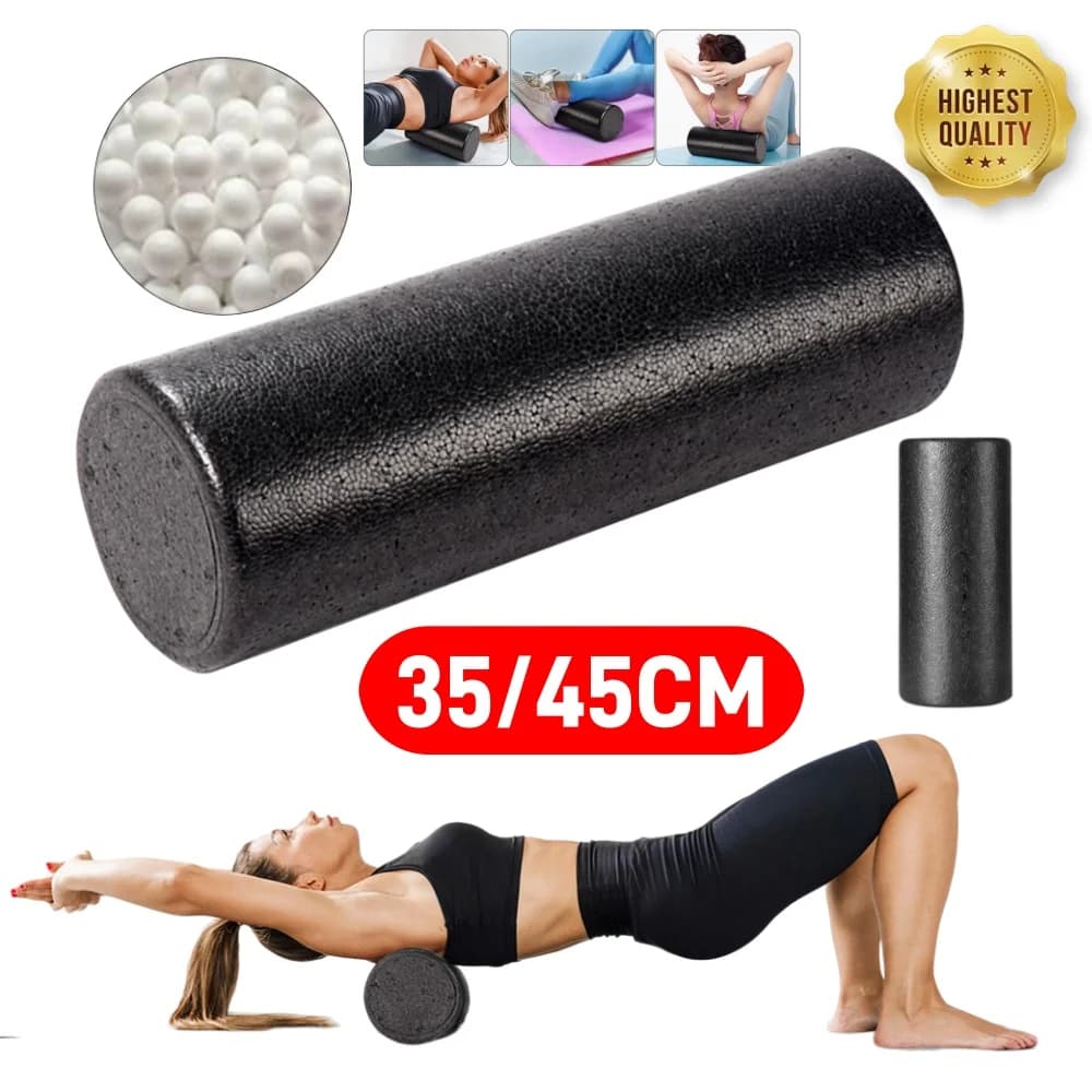 Rullo Massaggiante in Schiuma EPP da 35/45CM per Yoga, Fitness, Pilates, Esercizi per Corpo, Gambe, Braccia, Schiena, Piedi, Alleviamento del Dolore e Rilassamento Muscolare