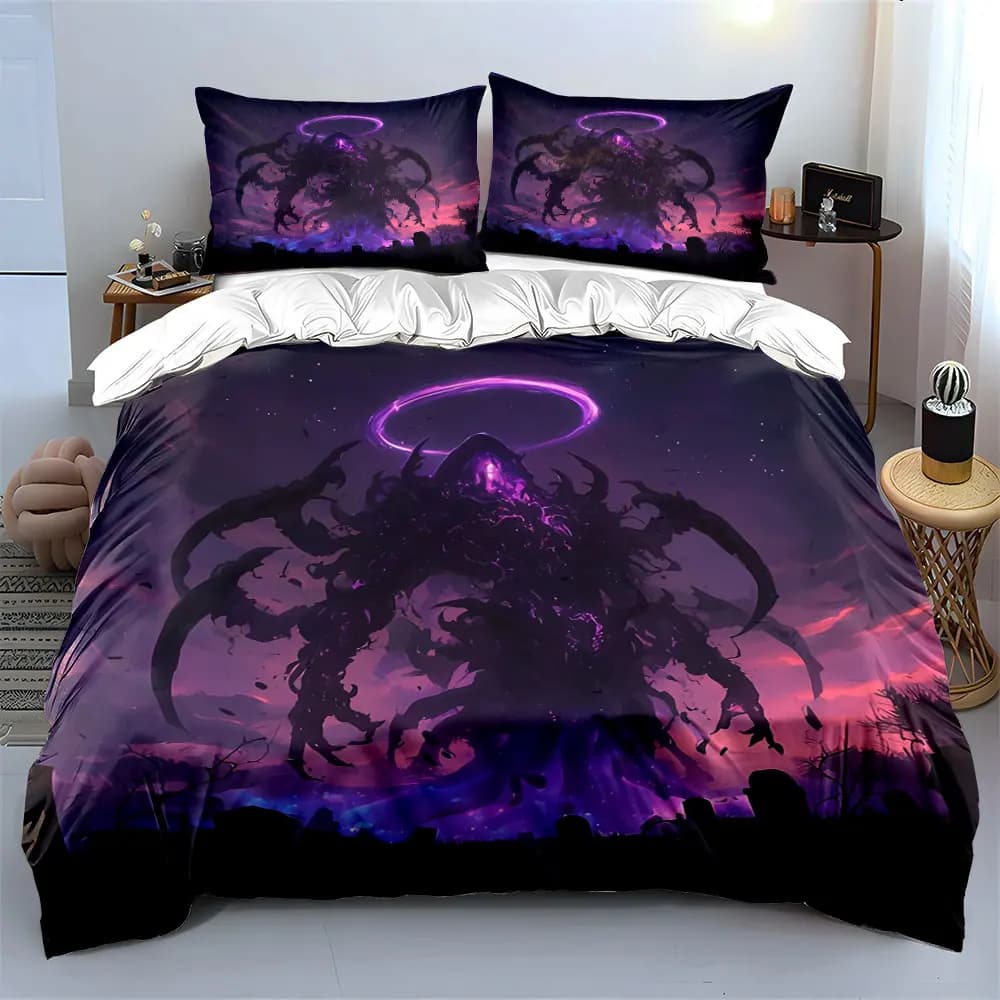 Mystical Dark Fantasy Decor Set Bedding Set with 1 Duvet Cover 2 Pillowcases Single Double King Queen, Gift