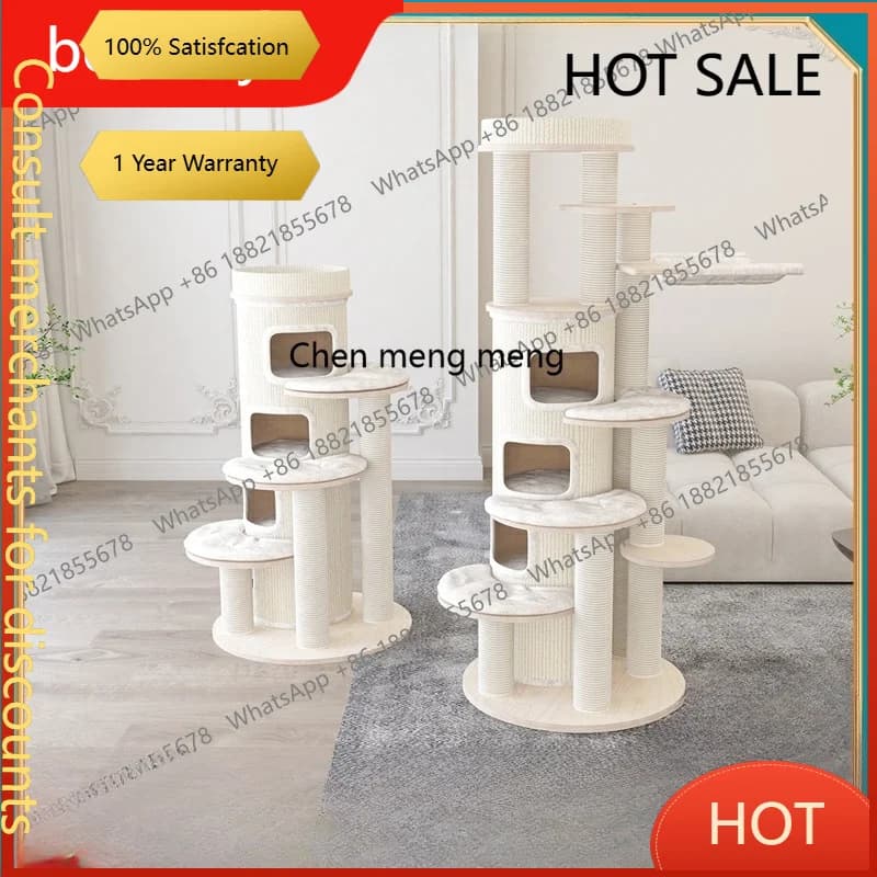 D5556 Warm sisal barrel 220005 Castle cat climbing frame nest cat tree integrated large luxury Maine cat villa