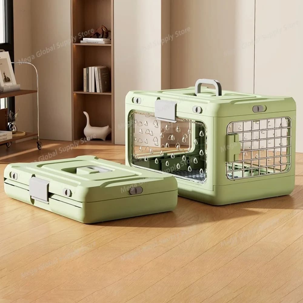Foldable Cat Carriers Portable Transparent Cat Dog Travel Bags Large Capacity Car Transport Box Pet Products Supplies