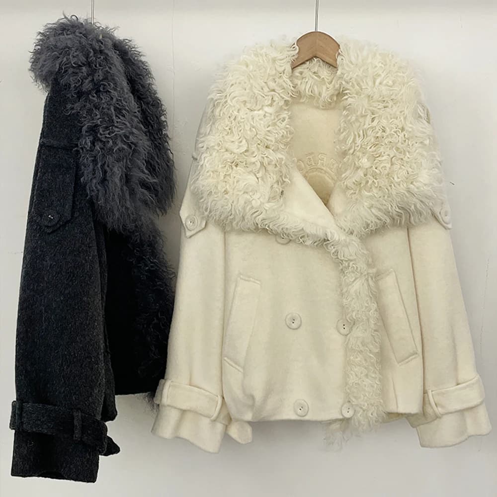 Double Sided Wool Coat Belted Wool Coat Double Faced Wool Belted New Arrival Relaxed Loose Fit Elegant Old Money Look Wool Coat
