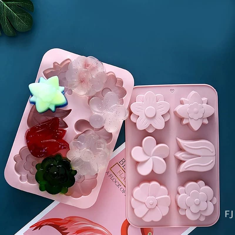 [YU] 6 cavity tulip flower-shaped silicone mold suitable for soap candles, handmade production, DIY cake, chocolate dessert, baking mold