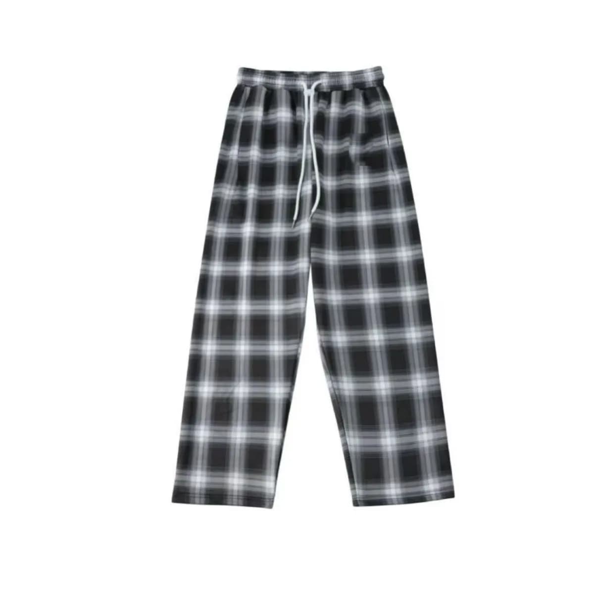Mens Fashion New Drawstring Lattice Pants Trousers with Bound Feet Style Casual Comfortable Breathable Loose Fit Long Leggings