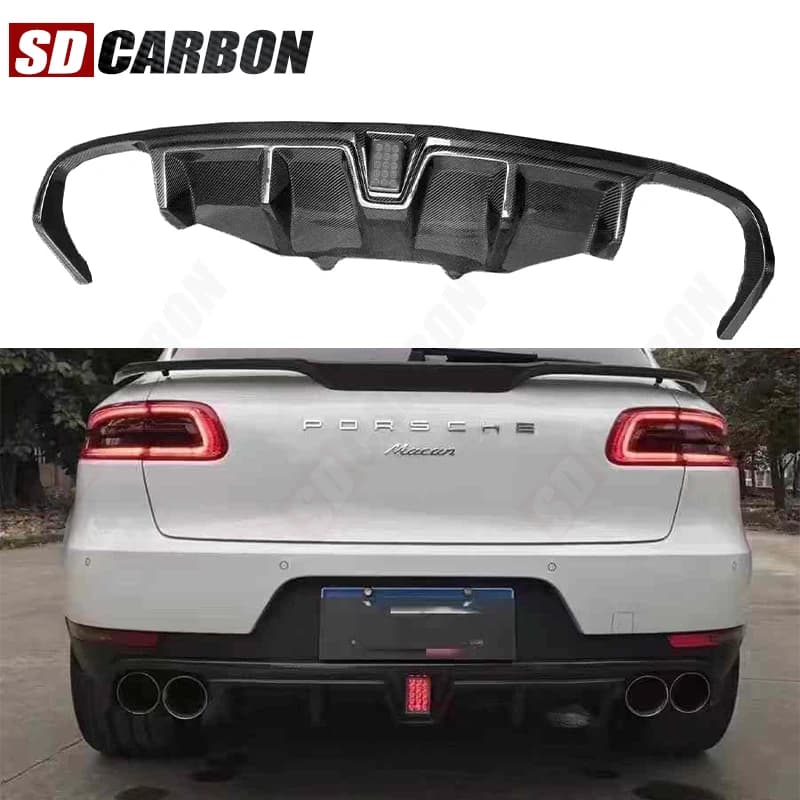Carbon Fiber Rear Diffuser for Porsche Macan, Splitter Rear, Spoiler, Auto Accessories